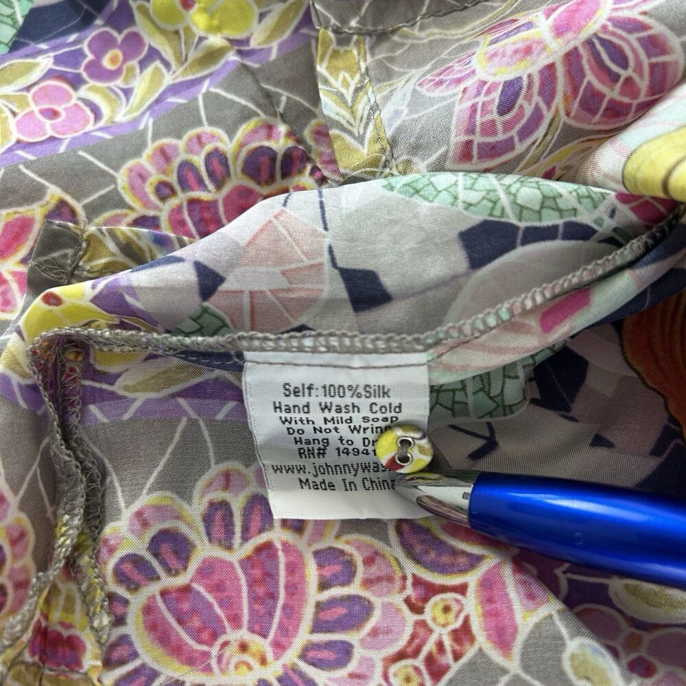 Johnny Was Cisco Ife Tank 100% Silk Tropical Floral Print Flowy Size XS Chic - Picture 10 of 10